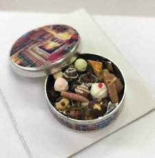 画像1: ミニチュアフード  缶入りミニチョコ　丸缶 (1)